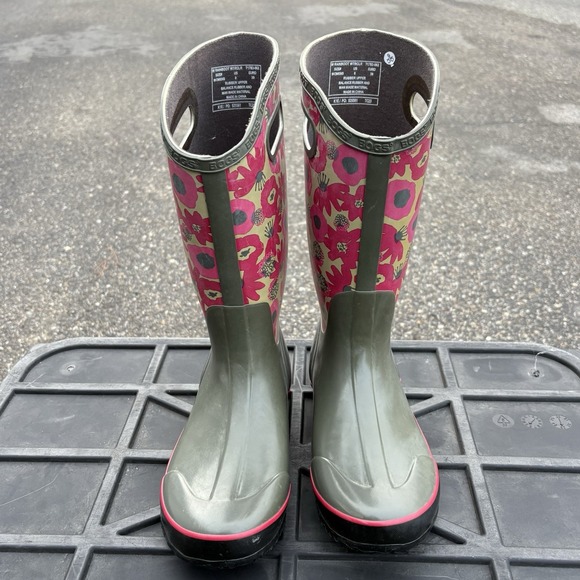 Bogs Women 8 Classic High Boot Floral Winter Boot Rubber Snow Rain Tall - Picture 2 of 11